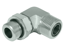 Adjustable angel screw-in union 90°, ORFS - BSP