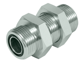 Straight bulkhead union, ORFS