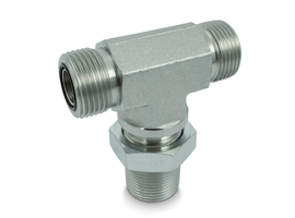 T bulkhead adaptor ORM-ORM-ORM (ORFS MALE THREAD - ORFS MALE THREAD - ORFS MALE THREAD)