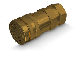 Flat-Face 2FFI female coupling (brass)