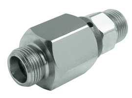 Swivel straight fitting with ball guidance D/G