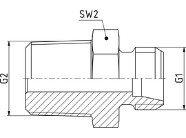 Straight male union GE/NPT/body