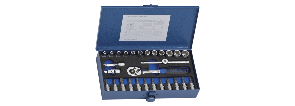 Socket wrench set 28 pieces