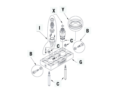 Male multi-coupling body, series MST5 DN10 Zn-Ni with grease fitting