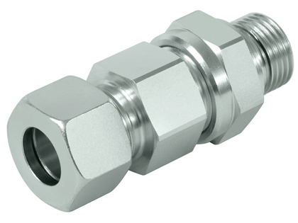 BSP screw-in thread RHZ/ED (metric, light series) with cutting ring/BSP connection, flow direction towards the BSP connection