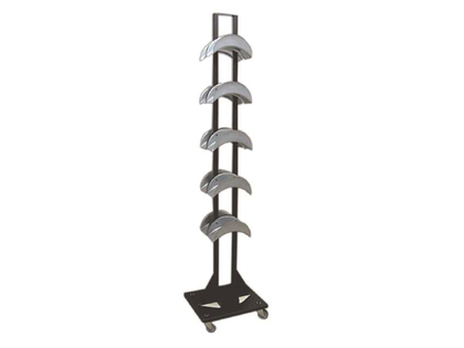 Hose/hose assembly rack trolley with 10 holders, including 4 swivel/brake wheels