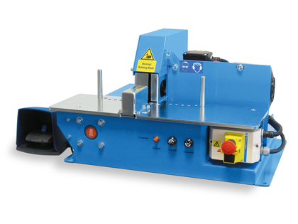 Hose cutting machine 4,3kW, workbench model, toothed cutting blade, with pneumatic feed